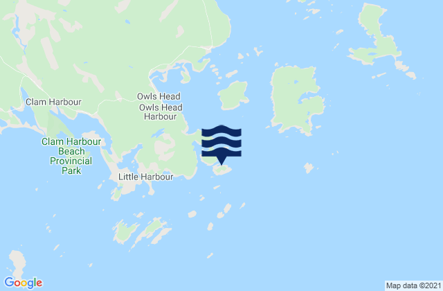 Mapa de mareas Cuckold Island, Canada