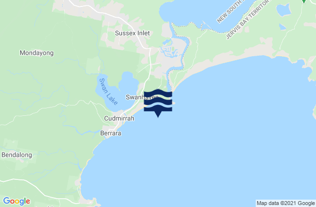 Mapa de mareas Cudmirrah Beach, Australia