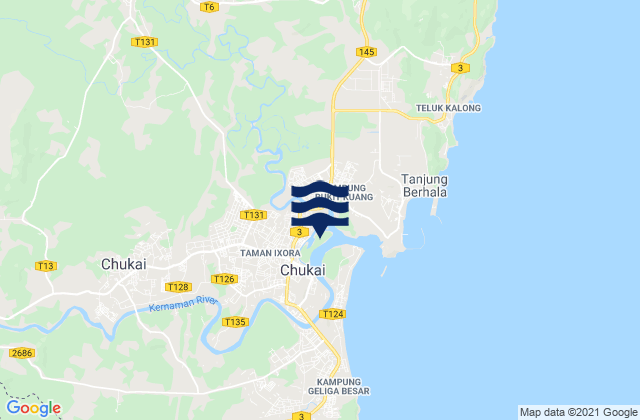 Mapa de mareas Cukai, Malaysia