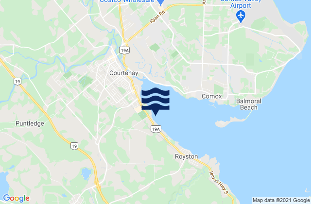 Mapa de mareas Cumberland, Canada