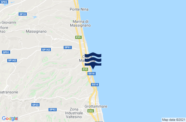 Mapa de mareas Cupra Marittima, Italy