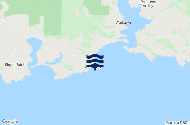 Mapa de mareas Curio Bay, New Zealand