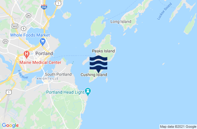 Mapa de mareas Cushing Island, United States