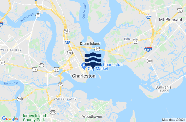 Mapa de mareas Customhouse Reach, United States