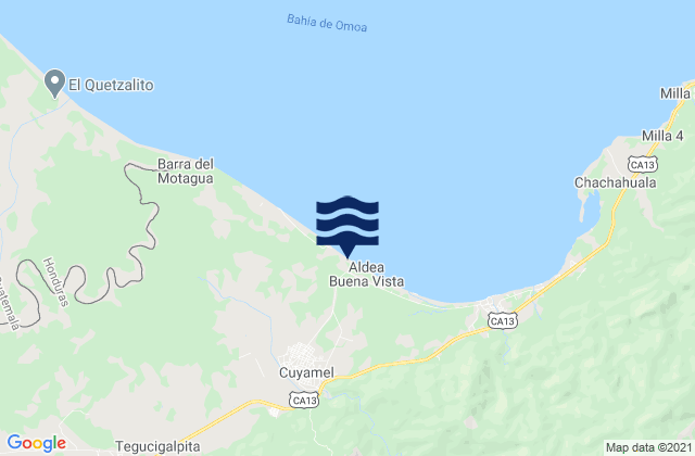 Mapa de mareas Cuyamel, Honduras