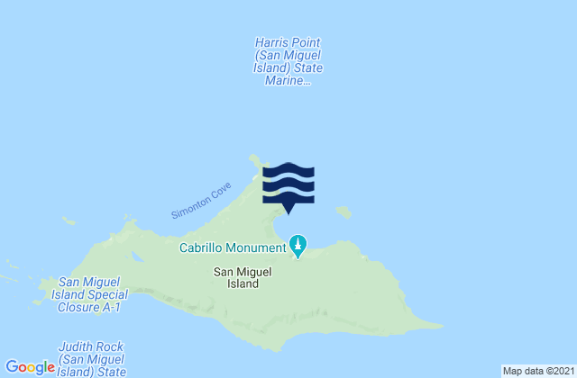 Mapa de mareas Cuyler Harbor San Miguel Island, United States