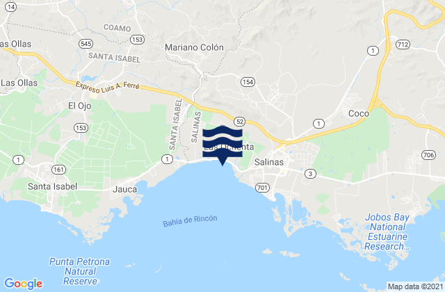 Mapa de mareas Cuyón Barrio, Puerto Rico