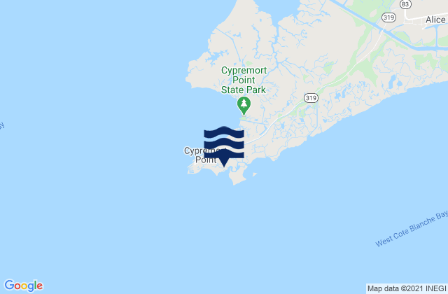 Mapa de mareas Cypremort Point, United States