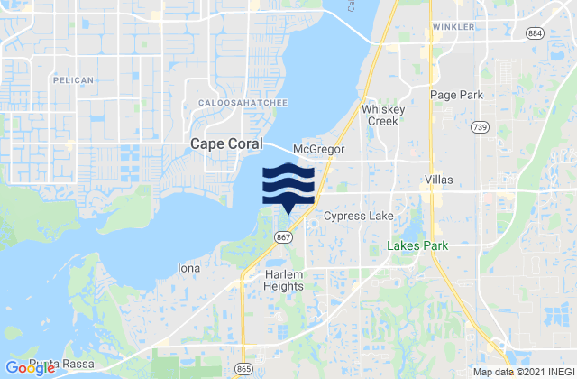 Mapa de mareas Cypress Lake, United States