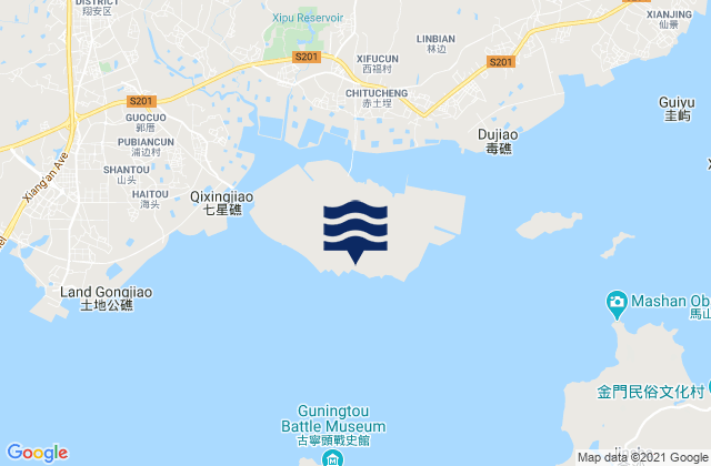 Mapa de mareas Dadeng, China