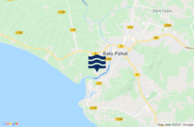 Mapa de mareas Daerah Batu Pahat, Malaysia