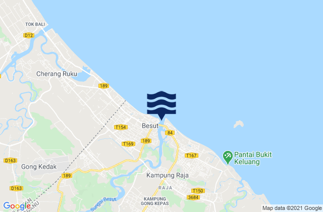 Mapa de mareas Daerah Besut, Malaysia