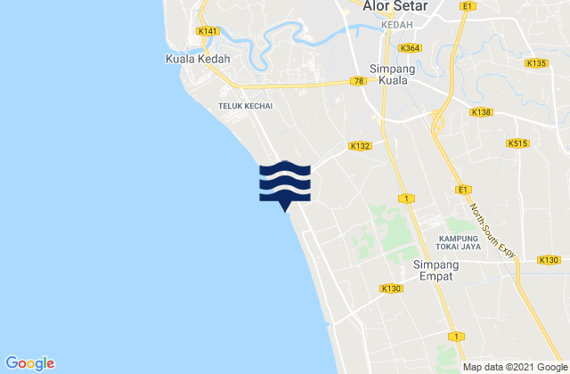 Mapa de mareas Daerah Kota Setar, Malaysia