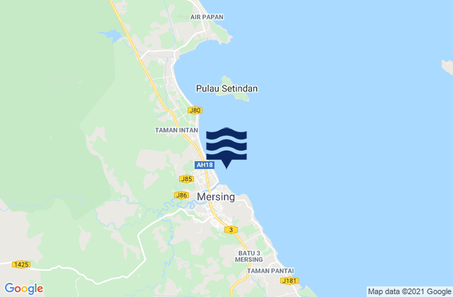 Mapa de mareas Daerah Mersing, Malaysia