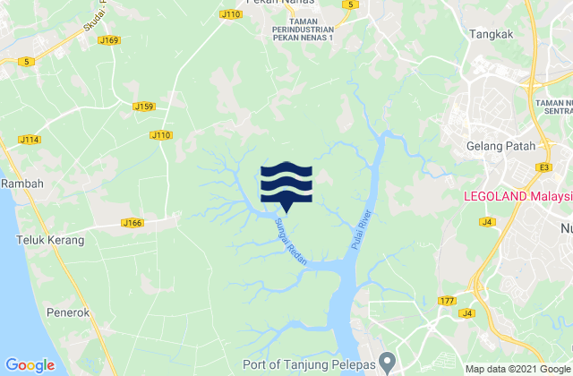 Mapa de mareas Daerah Pontian, Malaysia