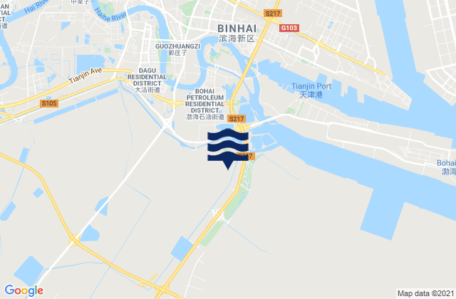Mapa de mareas Dagu, China