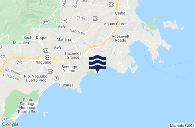 Mapa de mareas Daguao Barrio, Puerto Rico