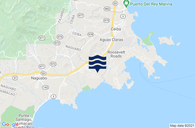 Mapa de mareas Daguao, Puerto Rico