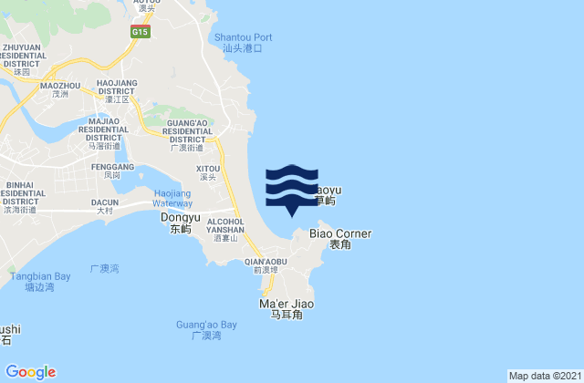 Mapa de mareas Dahao Dao, China