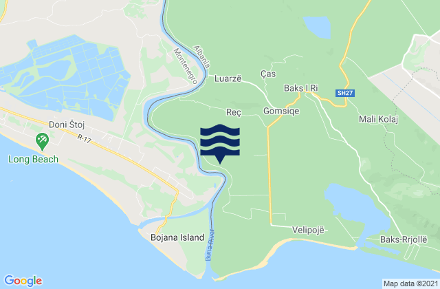Mapa de mareas Dajç, Albania