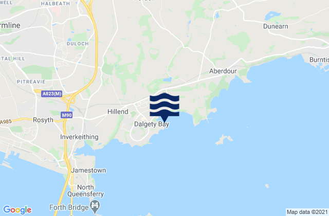Mapa de mareas Dalgety Bay Beach, United Kingdom
