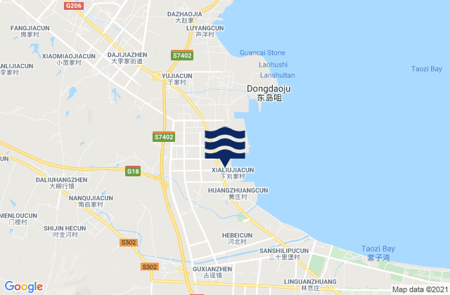 Mapa de mareas Daliuhang, China