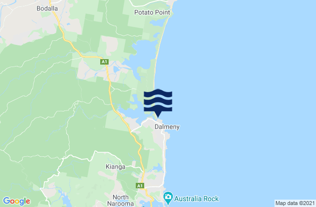 Mapa de mareas Dalmeny Beach, Australia