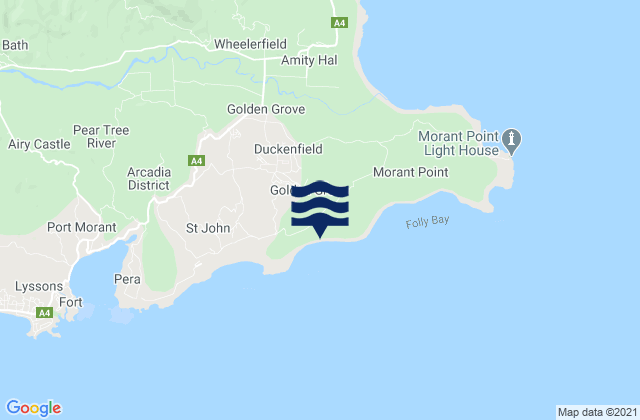 Mapa de mareas Dalvey, Jamaica