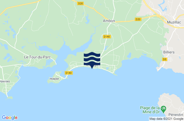 Mapa de mareas Damgan, France