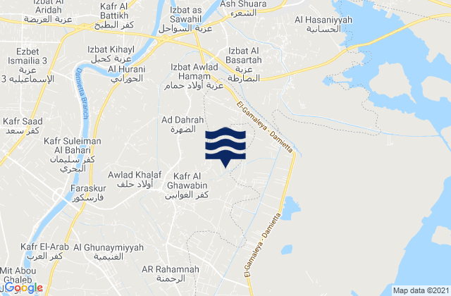 Mapa de mareas Damietta Governorate, Egypt
