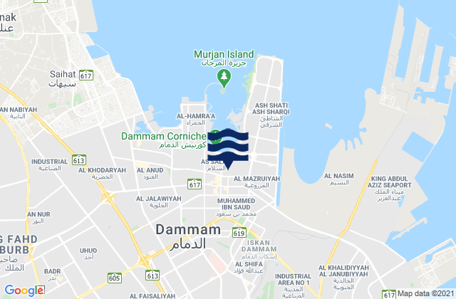 Mapa de mareas Dammam, Saudi Arabia