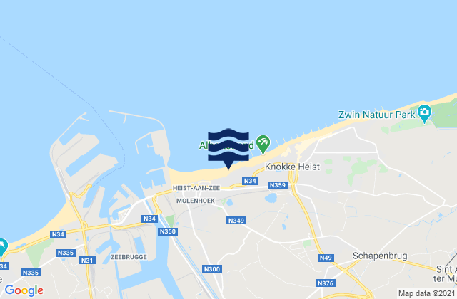 Mapa de mareas Damme, Belgium