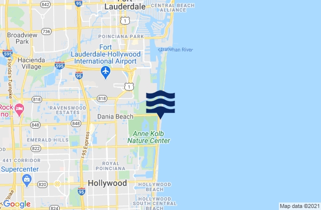 Mapa de mareas Dania South Beach, United States
