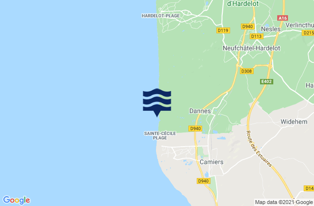 Mapa de mareas Dannes, France
