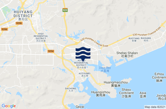 Mapa de mareas Danshui, China
