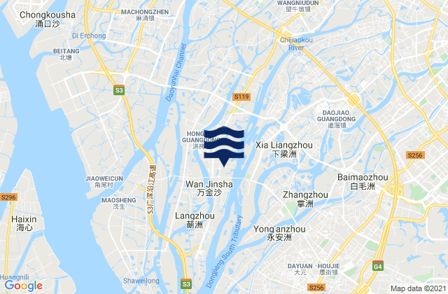 Mapa de mareas Daojiao, China