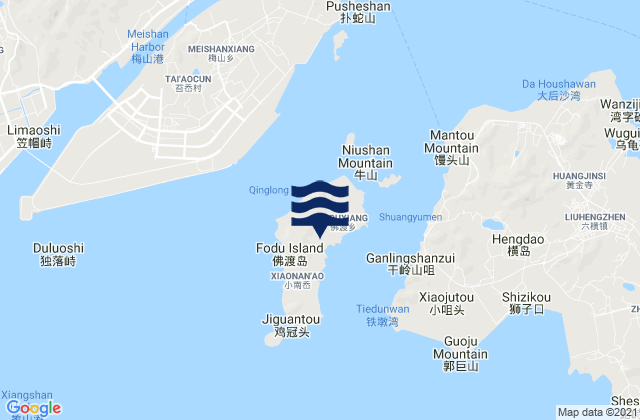Mapa de mareas Daotouzui, China