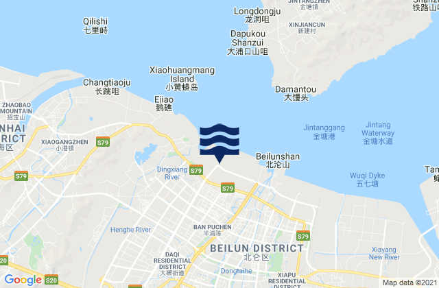 Mapa de mareas Daqi, China
