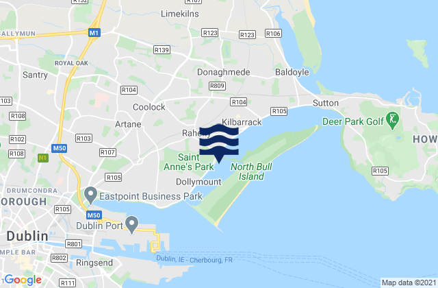 Mapa de mareas Darndale, Ireland