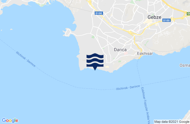 Mapa de mareas Darıca, Turkey