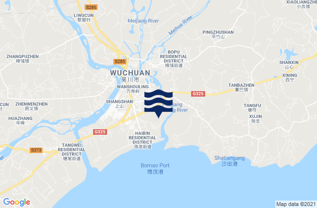 Mapa de mareas Dashanjiang, China