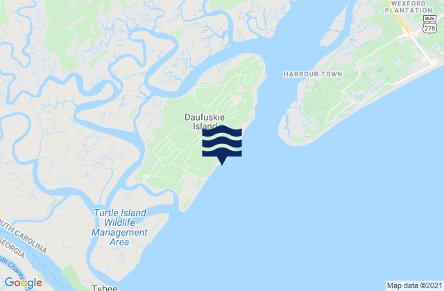 Mapa de mareas Daufuskie Island, United States