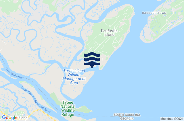 Mapa de mareas Daufuskie Landing Light south of, United States