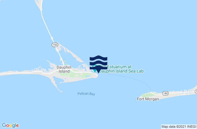 Mapa de mareas Dauphin Island Hydro, United States