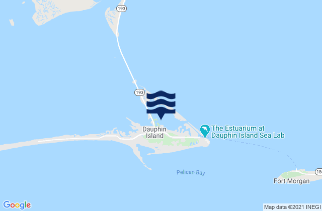 Mapa de mareas Dauphin Island, United States
