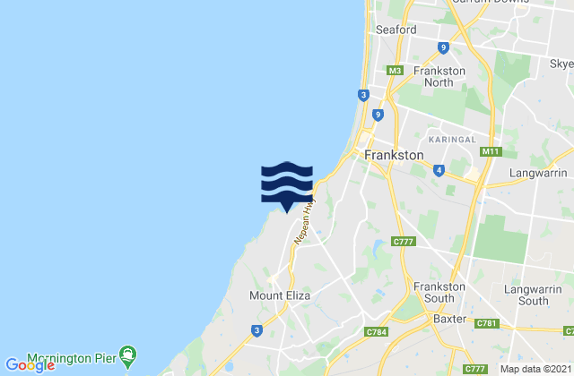 Mapa de mareas Daveys Bay, Australia