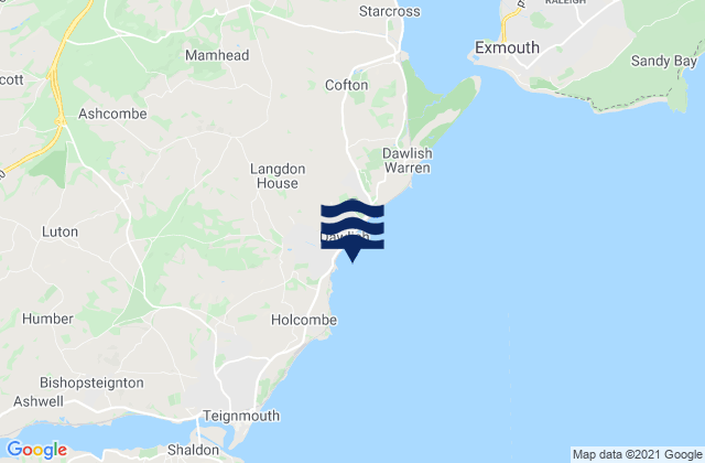 Mapa de mareas Dawlish, United Kingdom