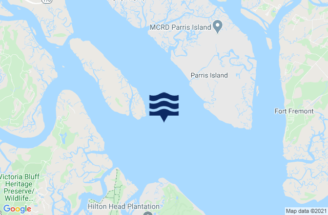 Mapa de mareas Daws Island SE of Broad River, United States