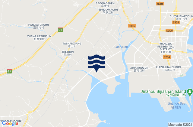 Mapa de mareas Daxing, China
