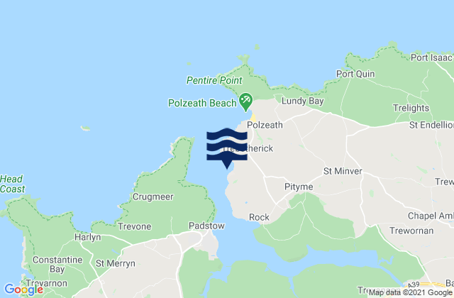 Mapa de mareas Daymer Bay Beach, United Kingdom
